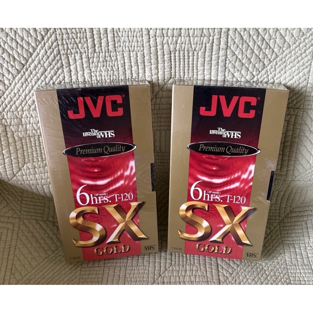 JVC SX Gold Premium Quality 6hrs T-120 New Sealed Lot of 2 BLANK VHS TAPES